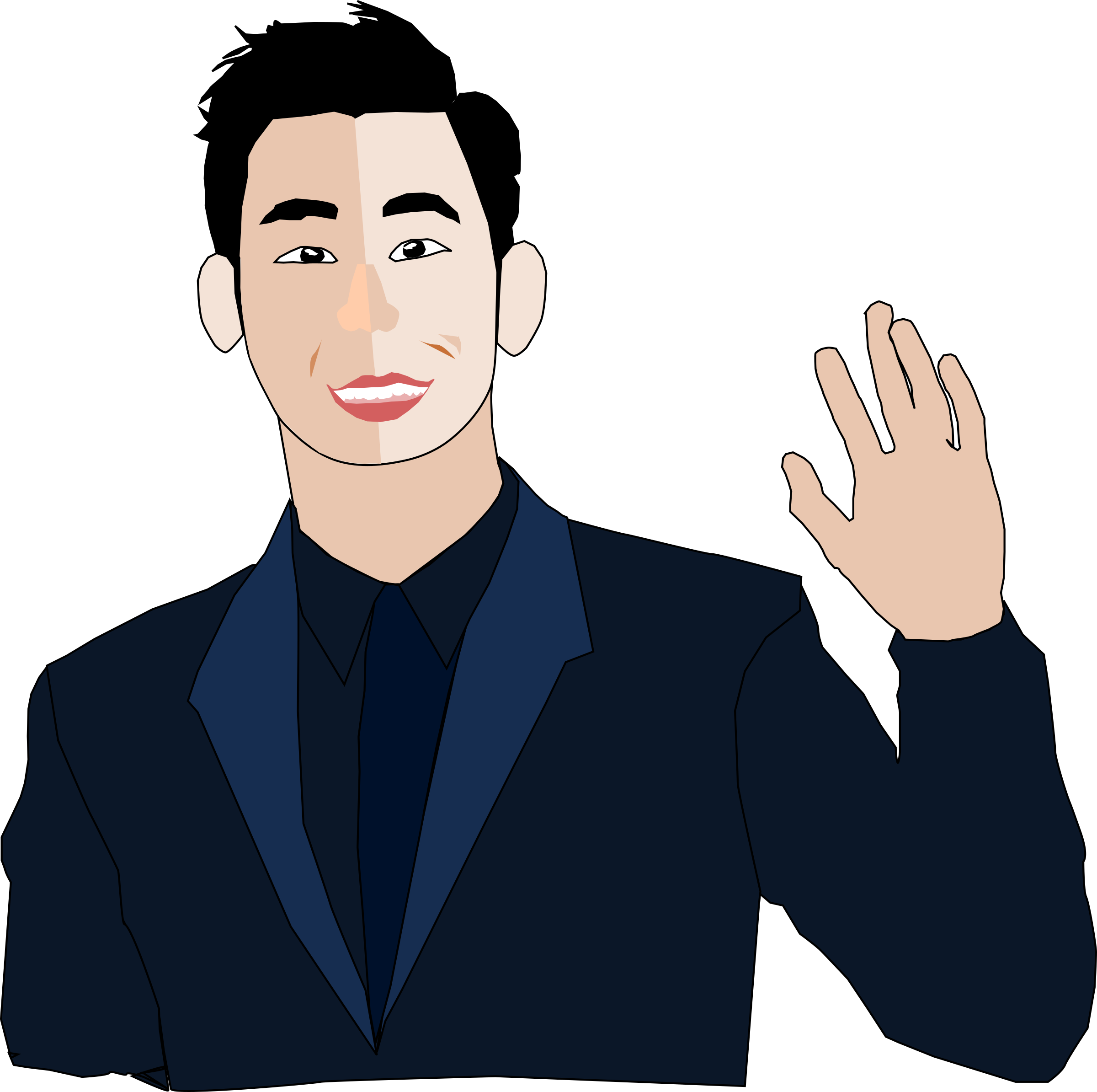 Businessman Waving Hand Clipart