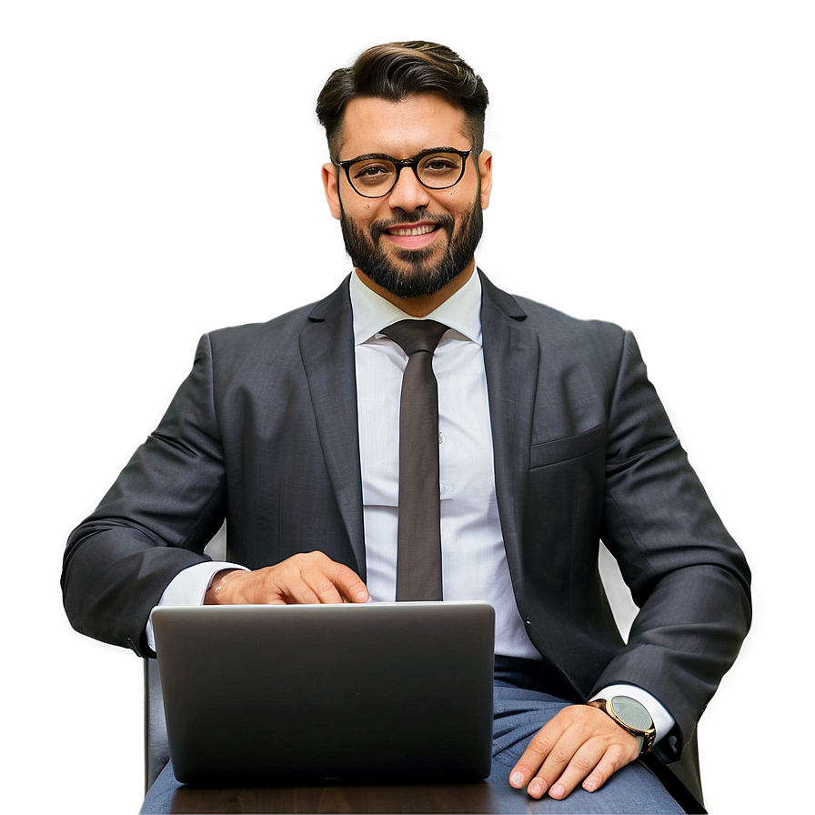 Businessman With Laptop Png Ffc