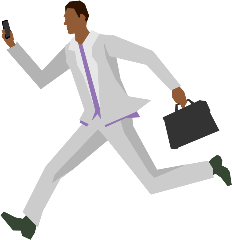 Businessmanin Hurry Vector Illustration