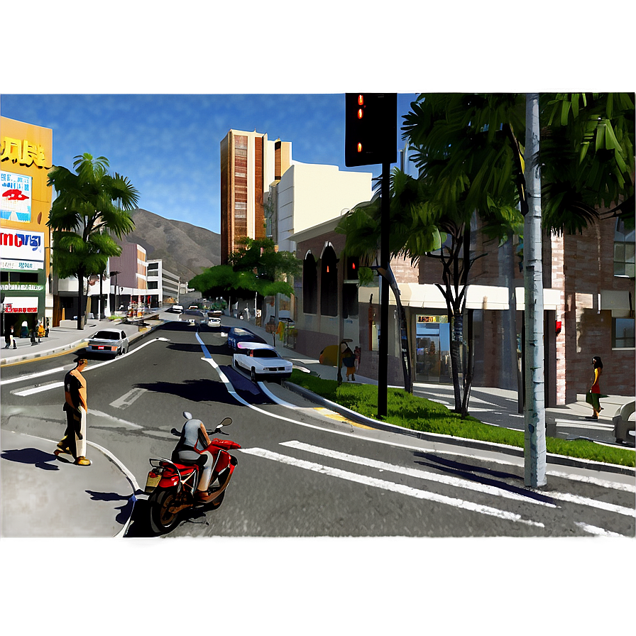 Busy Town Intersection Png Edi