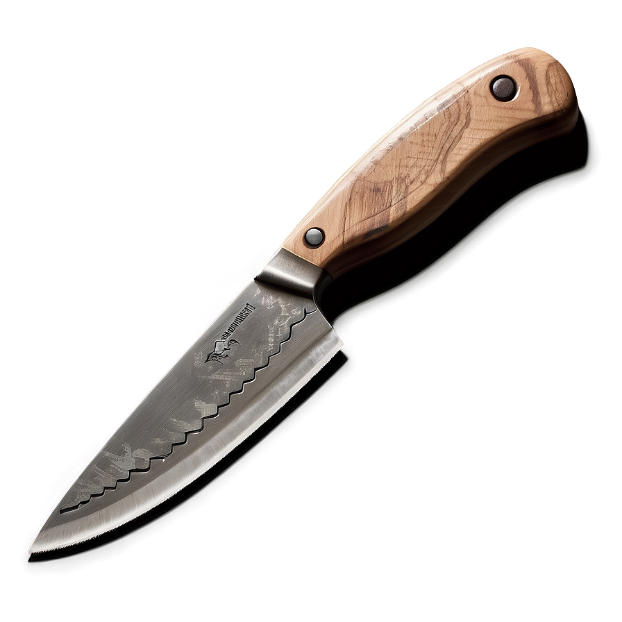 Butcher Knife With Wooden Handle Png Fks