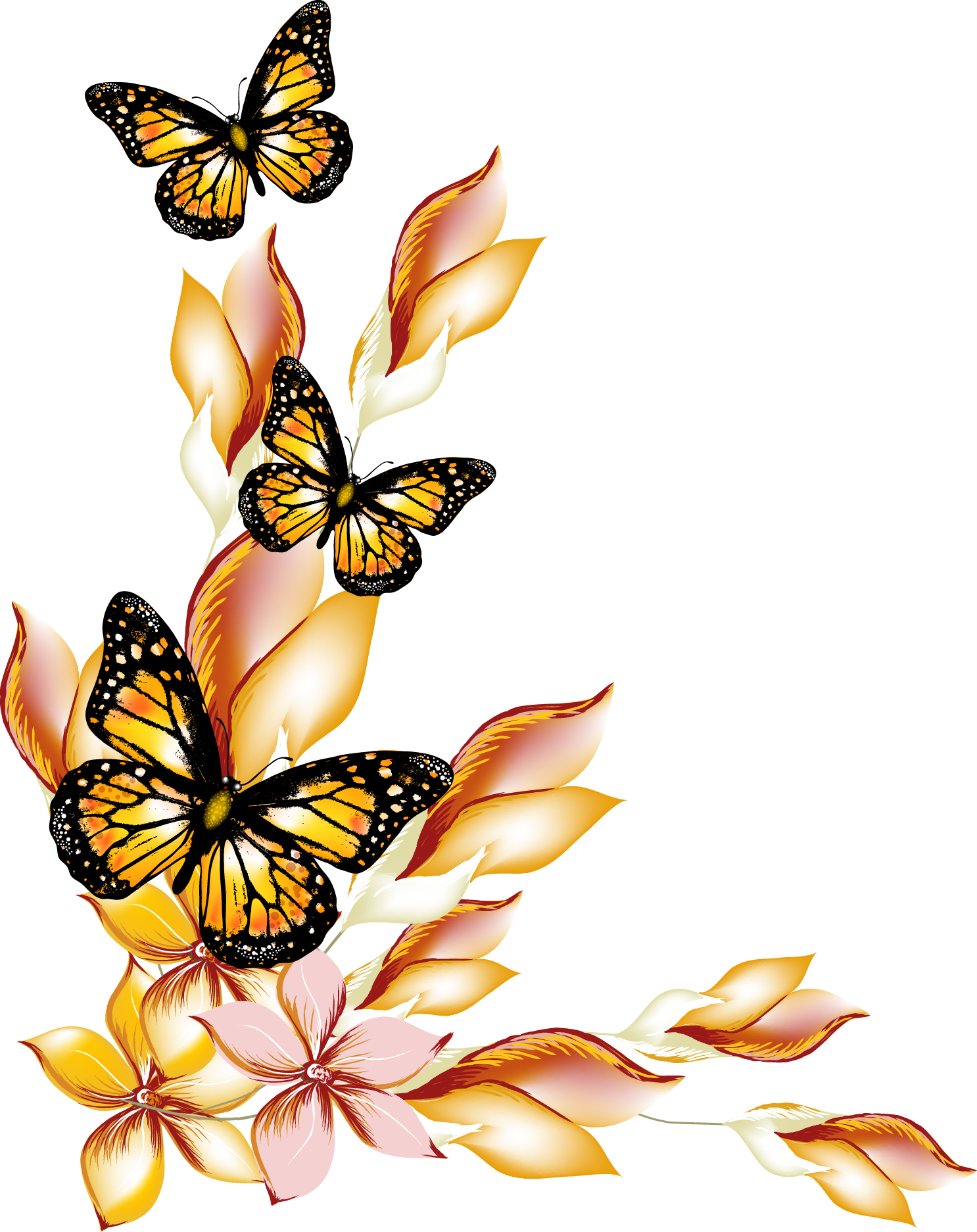 Butterflies_and_ Floral_ Border_ Design