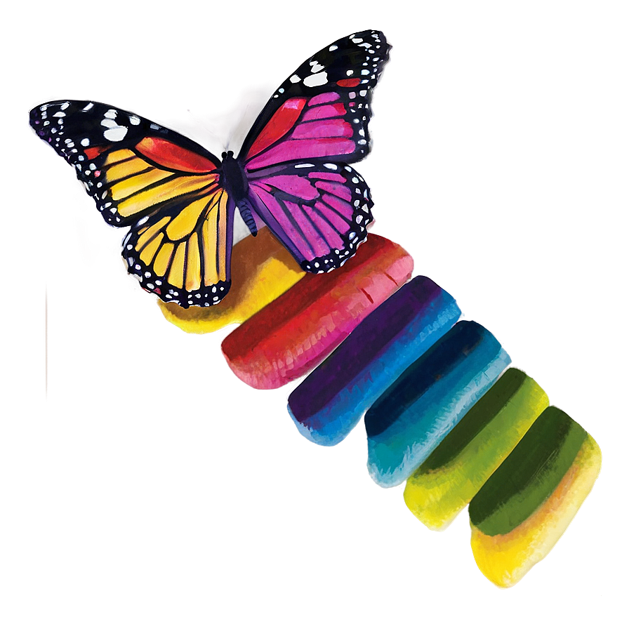 Butterfly And Rainbow Png Gnv60