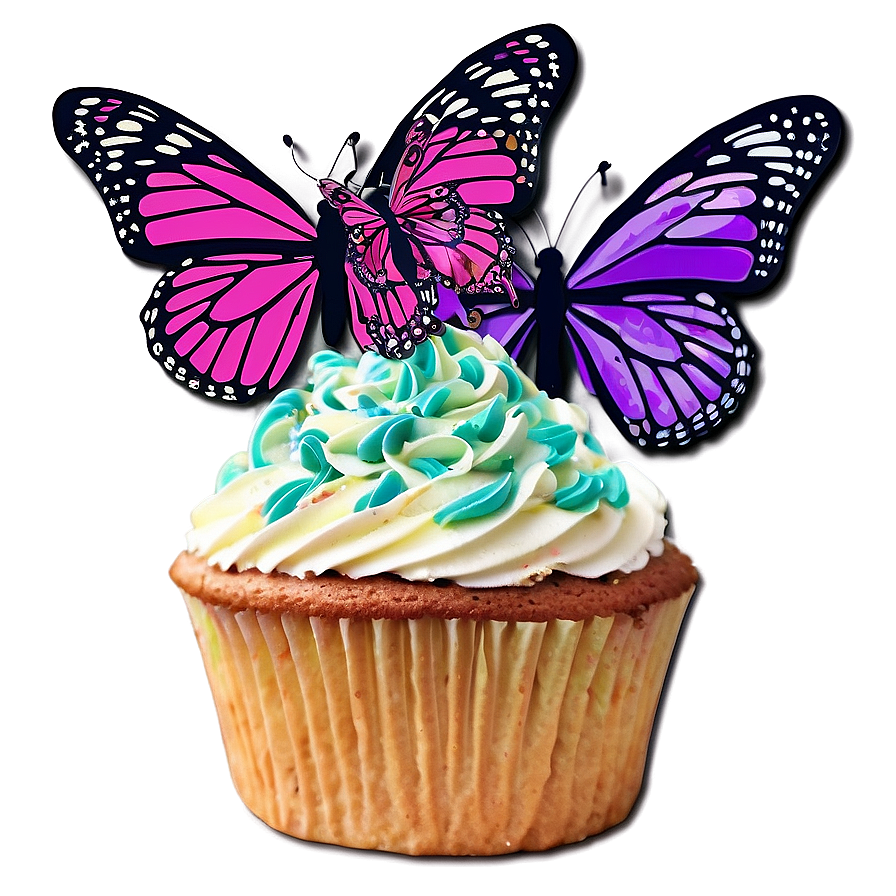 Butterfly Happy Birthday Cake Topper Png 06132024