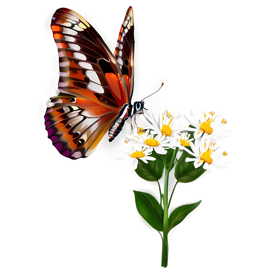 Butterfly On Flower Png Msj63