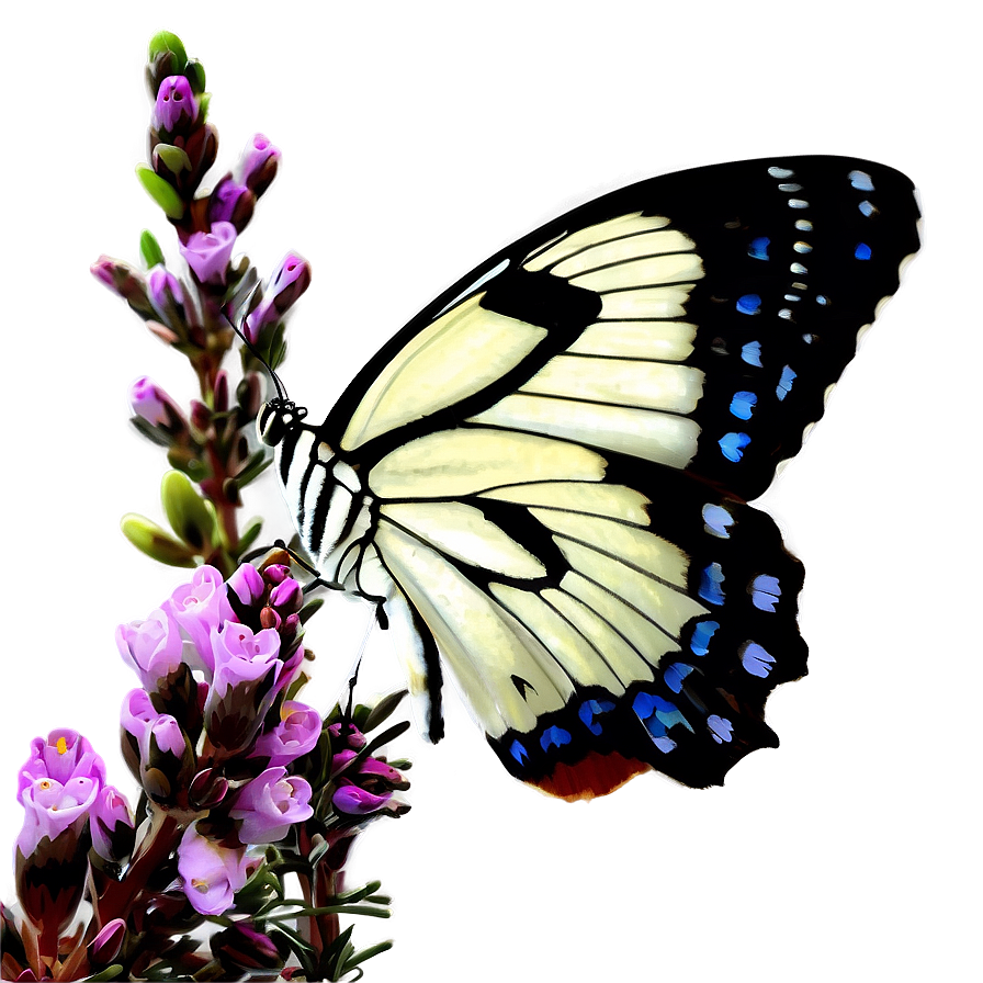 Butterfly On Heather Png Wdd55