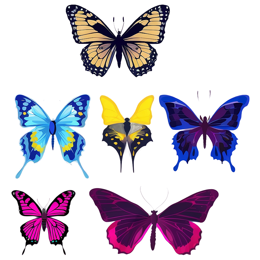 Butterfly Silhouettes Png 12