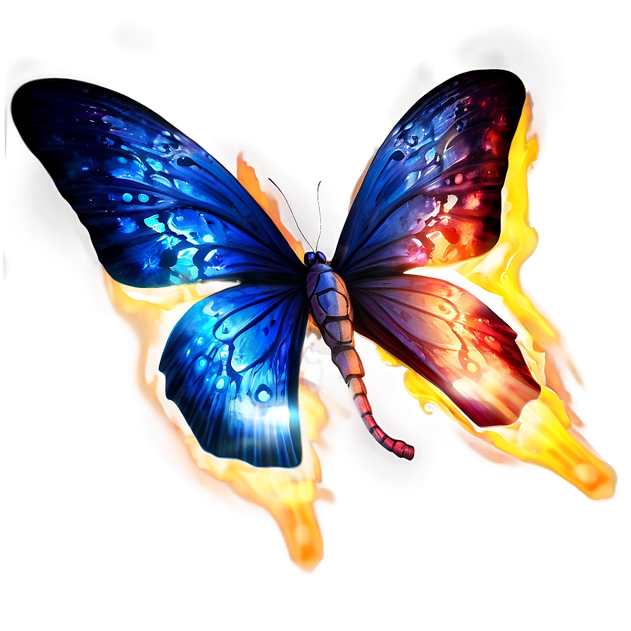 Butterfly With Fire Effect Png 40