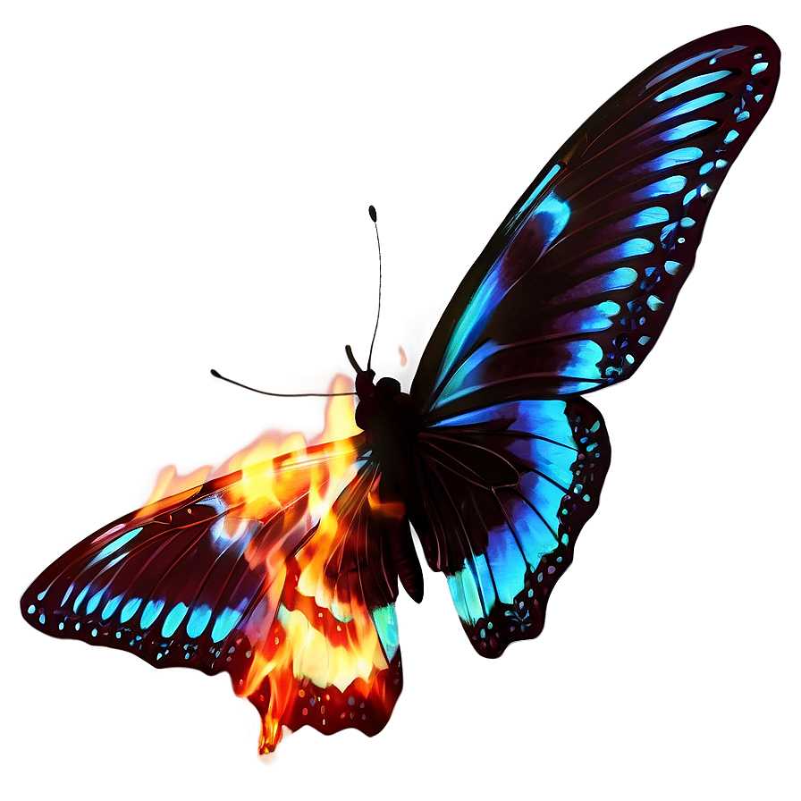 Butterfly With Fire Effect Png 58