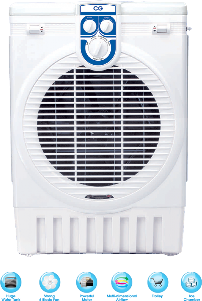 C G White Air Cooler Front View