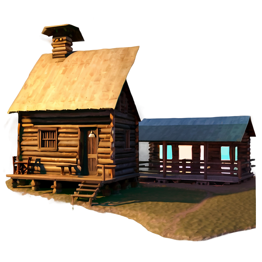 Cabin At Sunset Glow Png 3