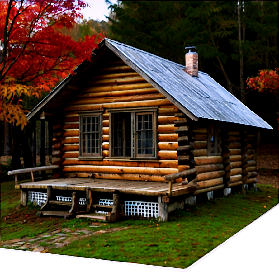 Cabin In Autumn Foliage Png Mnr42