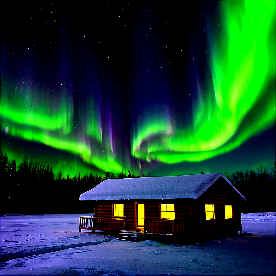 Cabin Under The Northern Lights Png Bri19