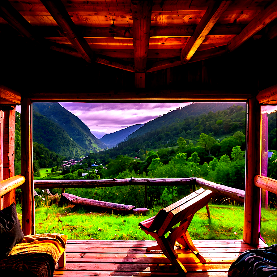 Cabin With A View Of The Valley Png 12