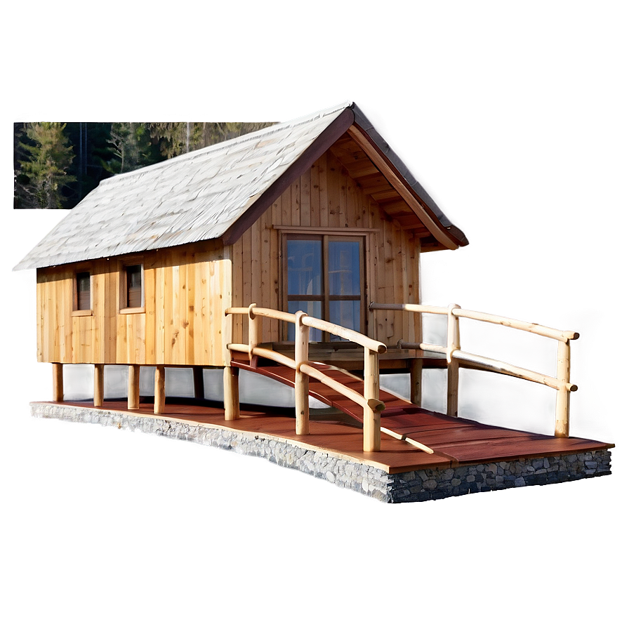 Cabin With Wooden Bridge Png 94