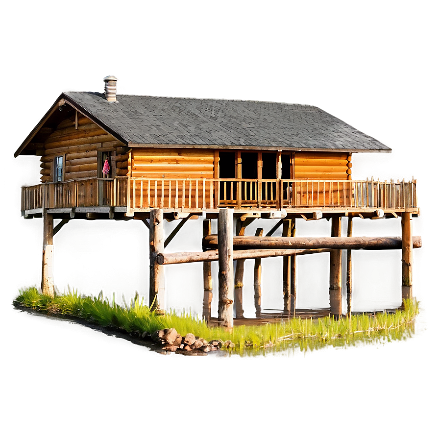 Cabin With Wooden Bridge Png Mmu71