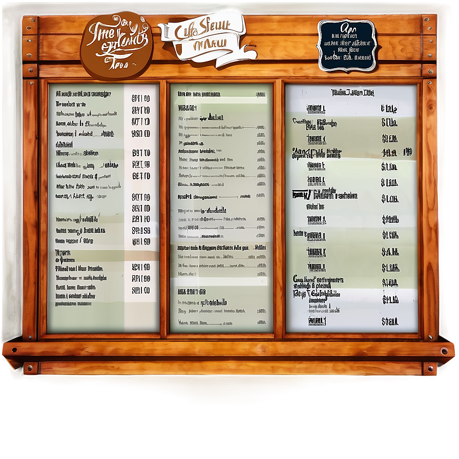 Cafe Menu Board Png 72