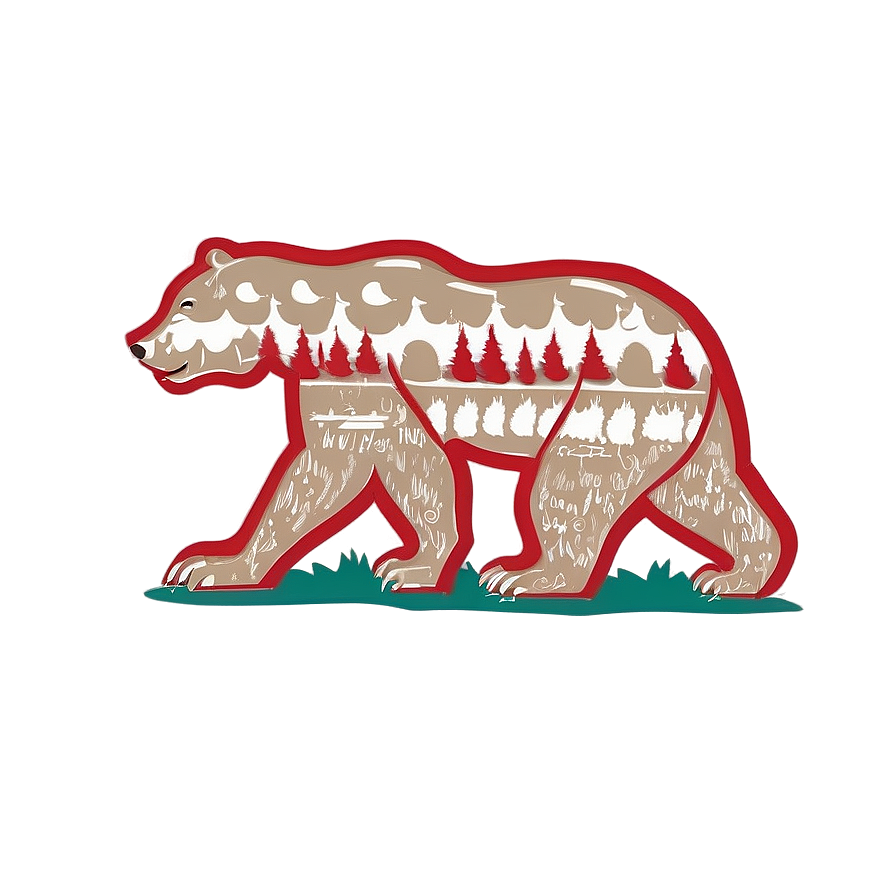 California Bear Illustration Png 84