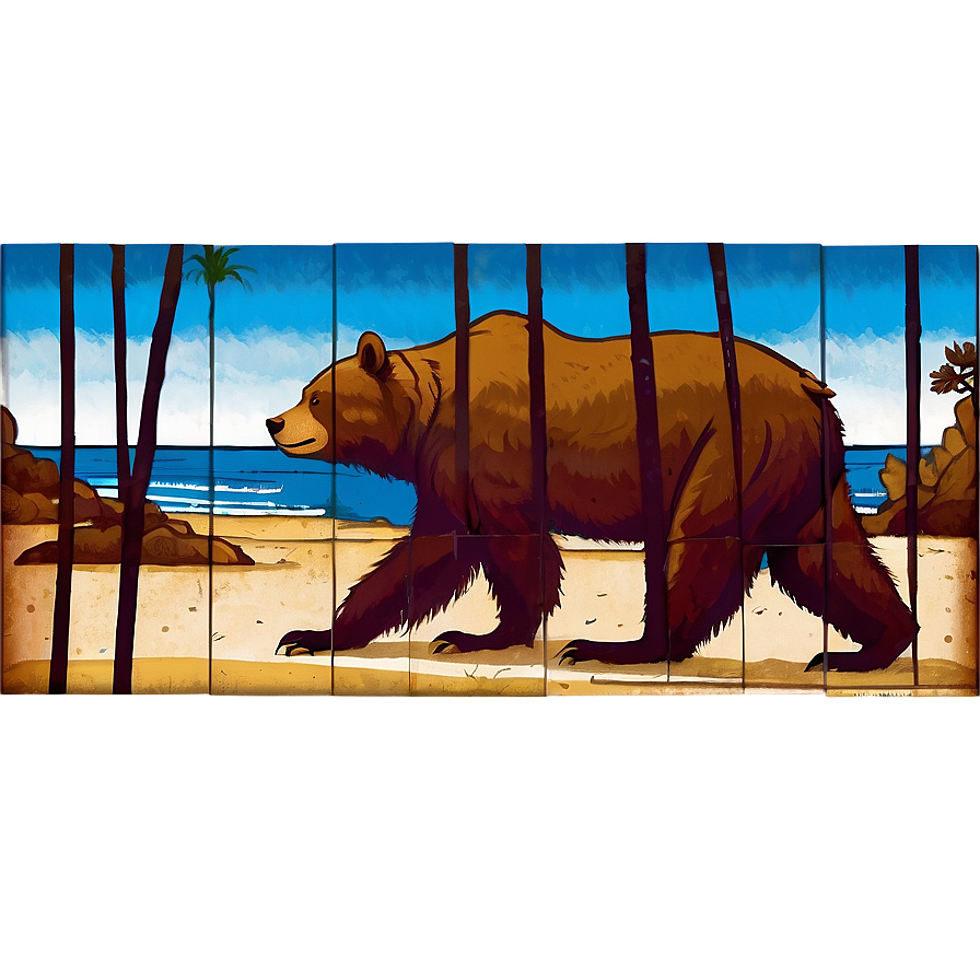 California Bear Street Art Png 06262024