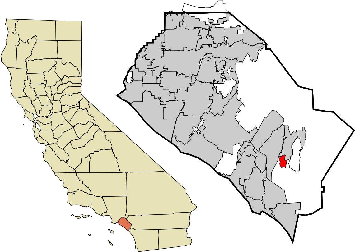 California County Map Highlighted Area