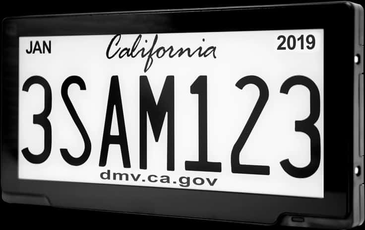 California License Plate2019
