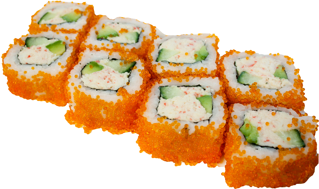 California Roll Sushiwith Tobiko