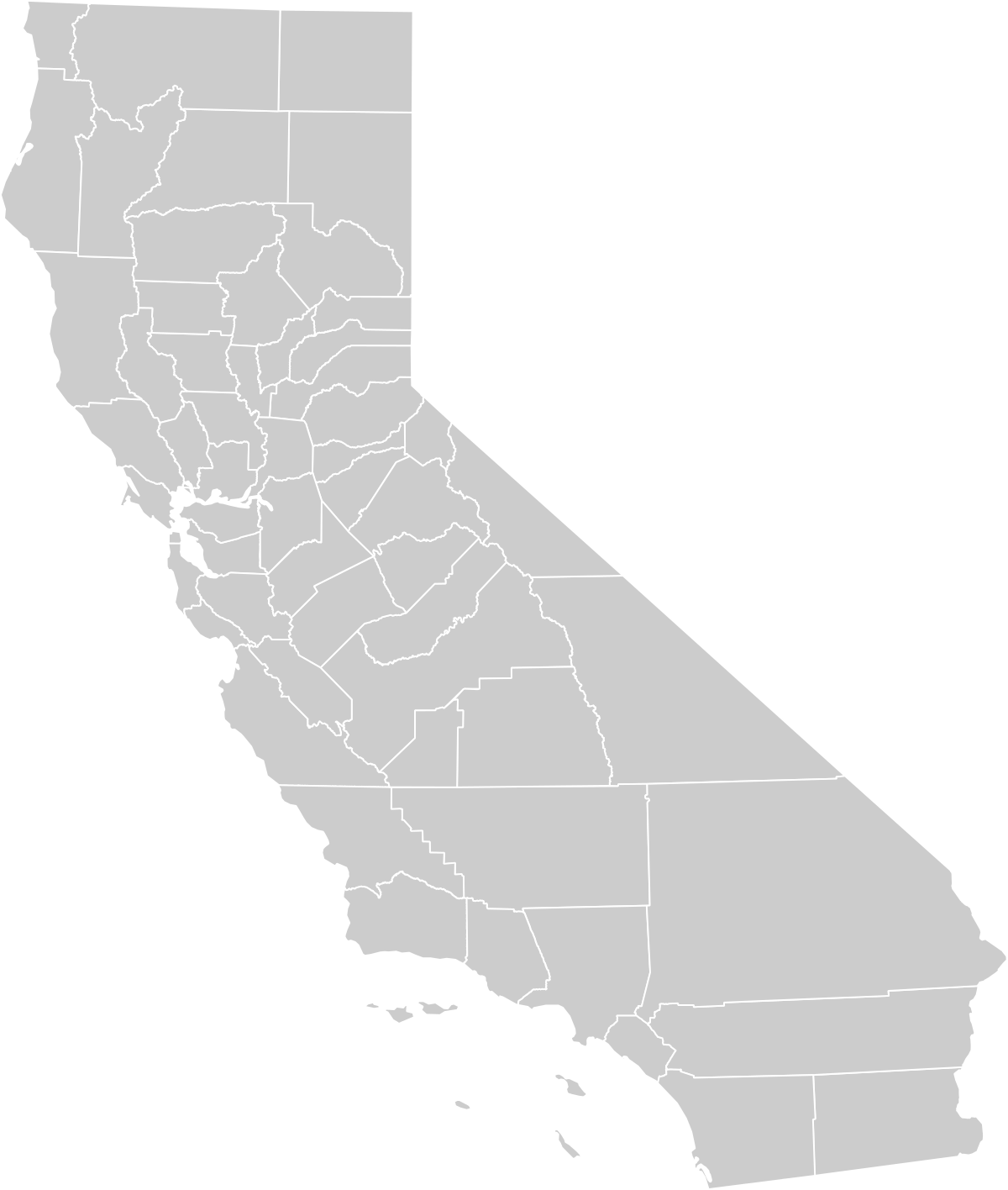 California State Outlinewith Counties