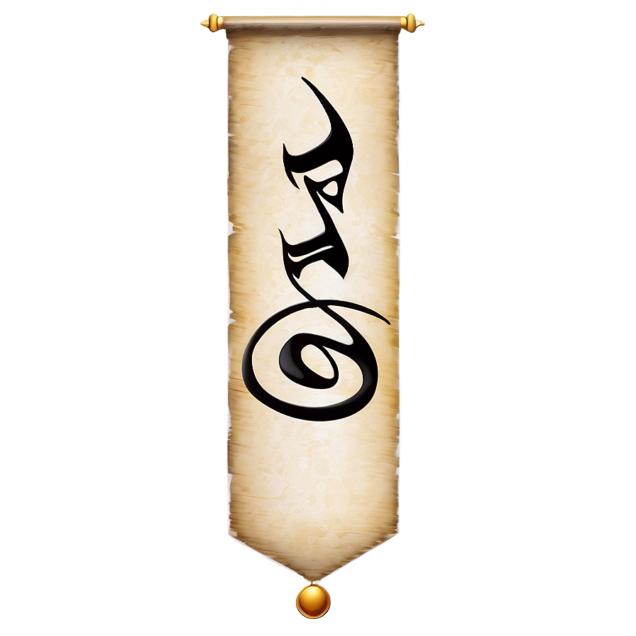 Calligraphy Scroll Banner Art Png 06272024