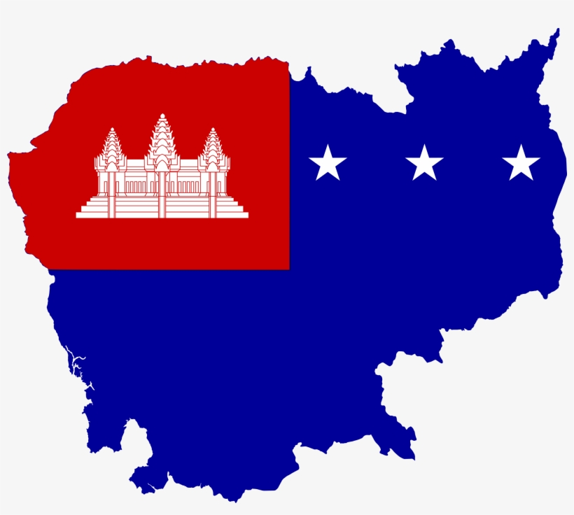 Cambodia Flag Map Illustration