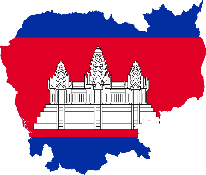 Cambodia Flag Map