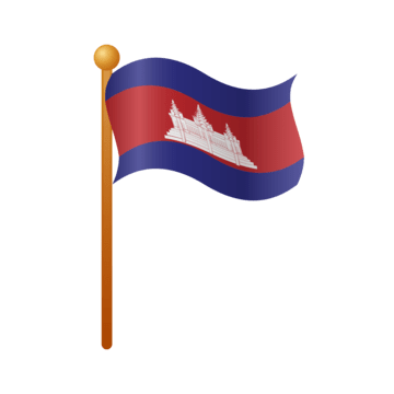 Cambodian National Flag Waving