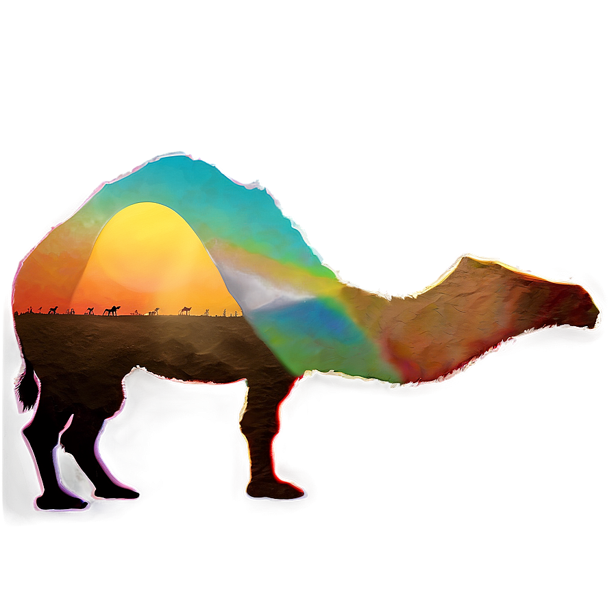 Camel With Sunset Background Png 40