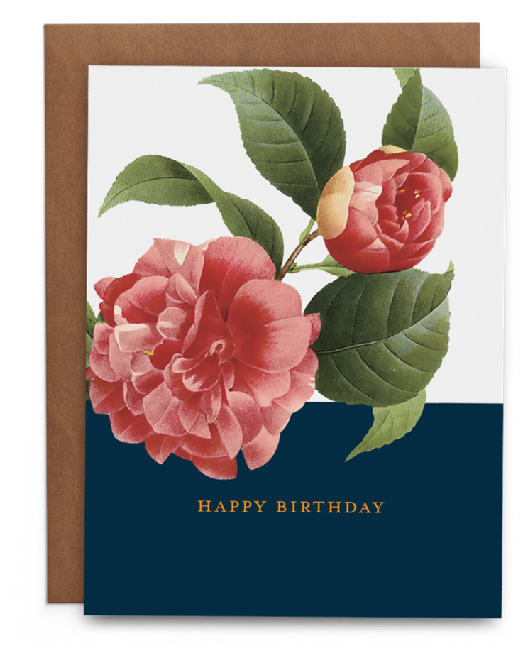 Camellia Birthday Card