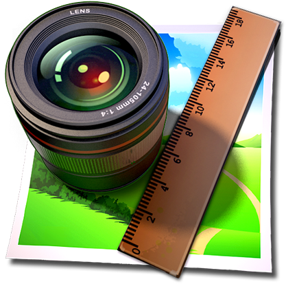 Camera Lens Ruler Graphic Design