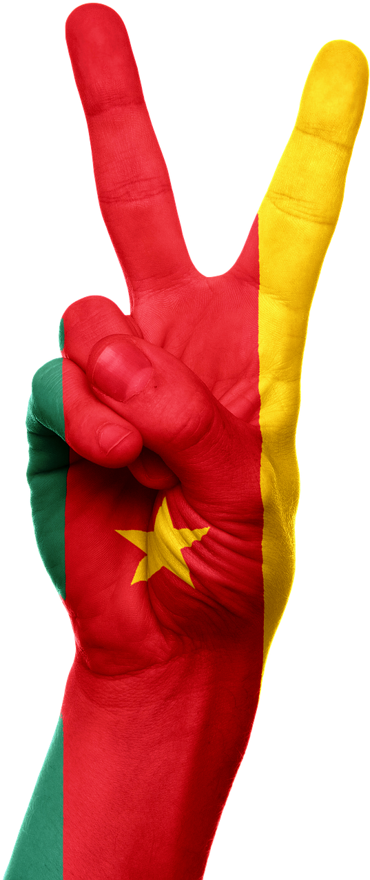 Cameroon Flag Peace Sign