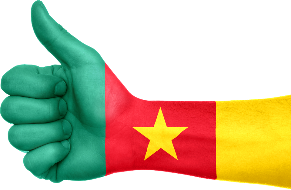 Cameroon Flag Thumbs Up Gesture