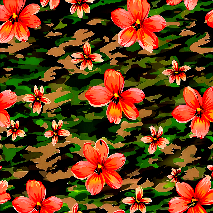 Camo Floral Pattern Png 05062024