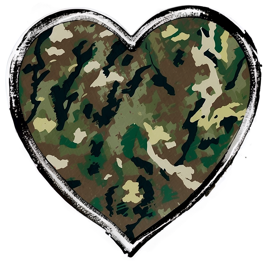 Camo Heart Graphic Png 05062024