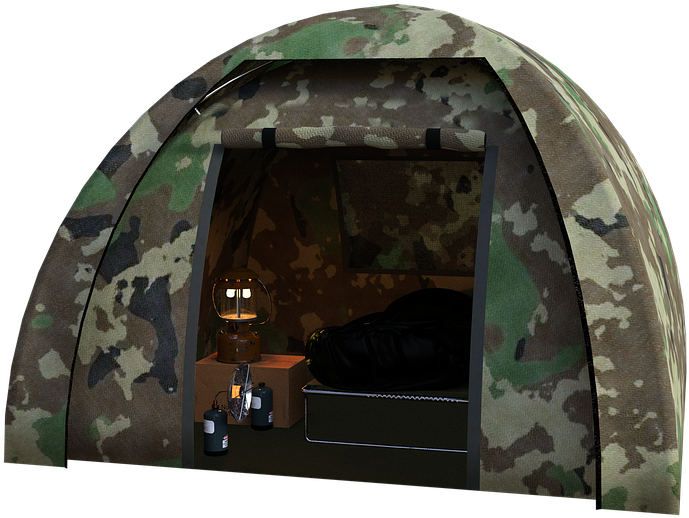 Camo Tent Interior Setup