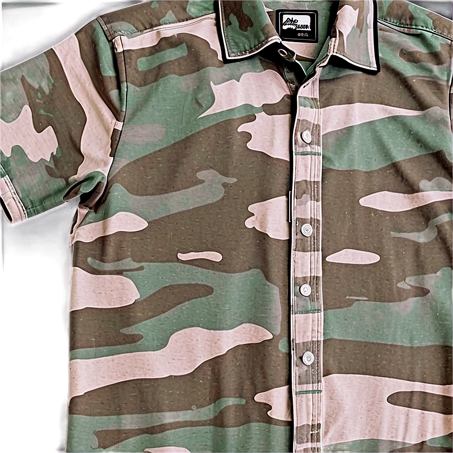 Camouflage Collar Shirt Png Psk44