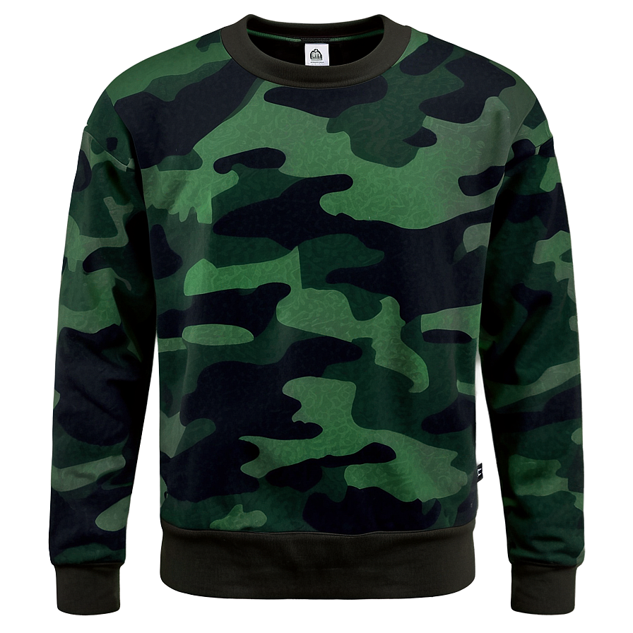 Camouflage Crewneck Sweatshirt Png Bkh