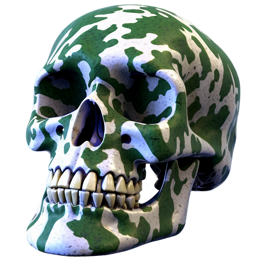 Camouflaged Skull Model Png A