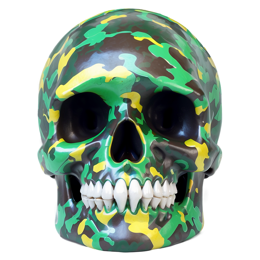 Camouflaged Skull Model Png B