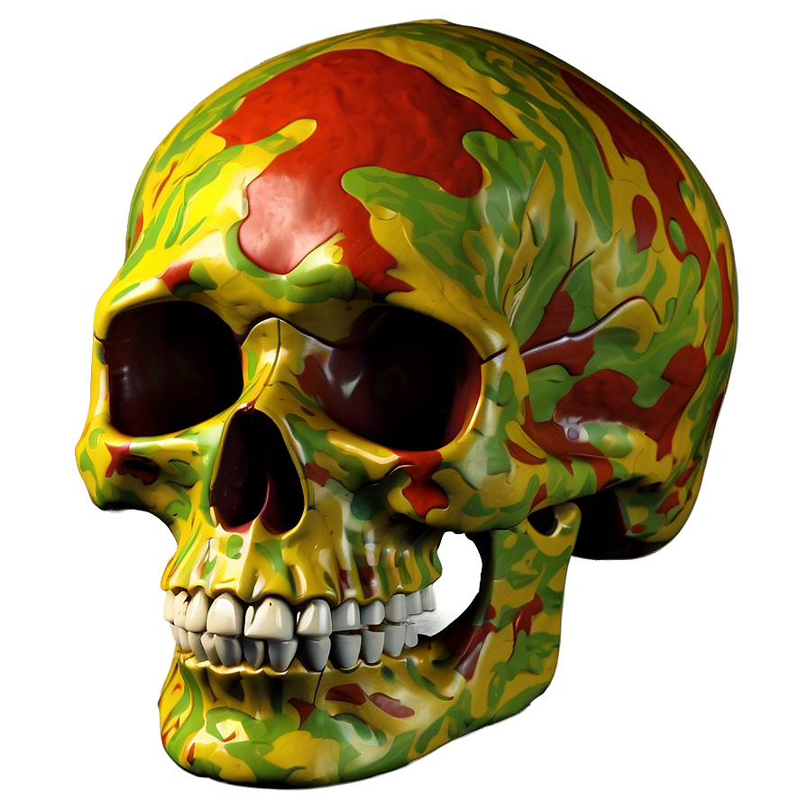 Camouflaged Skull Model Png C