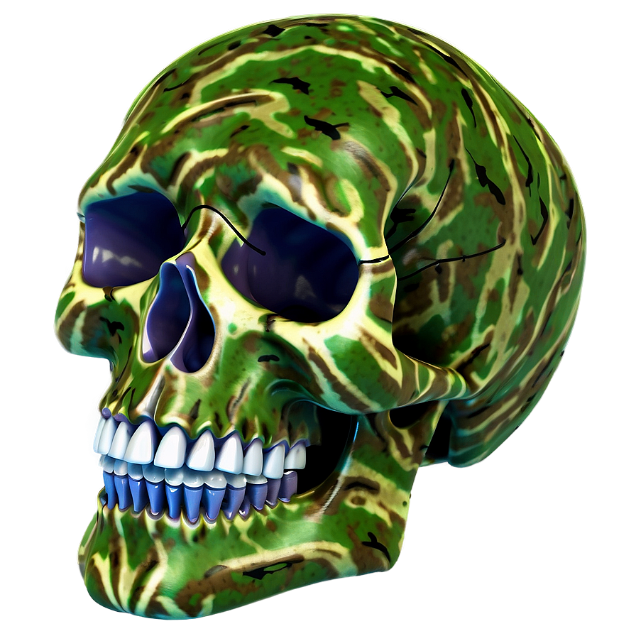 Camouflaged Skull Model Png D