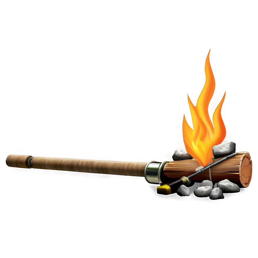 Campfire And Fishing Rod Png Qrq89