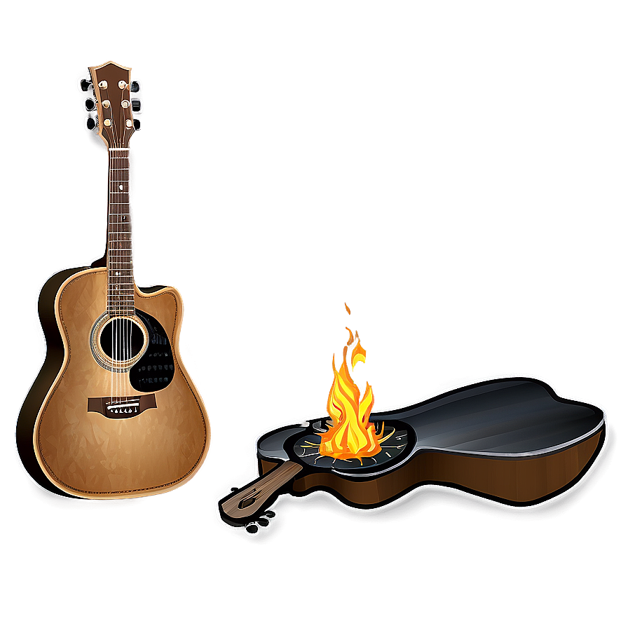 Campfire And Guitar Png Abc