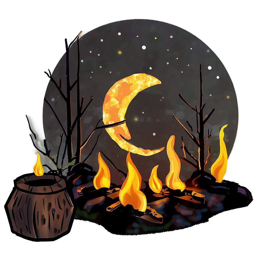 Campfire And Moon Png 05242024