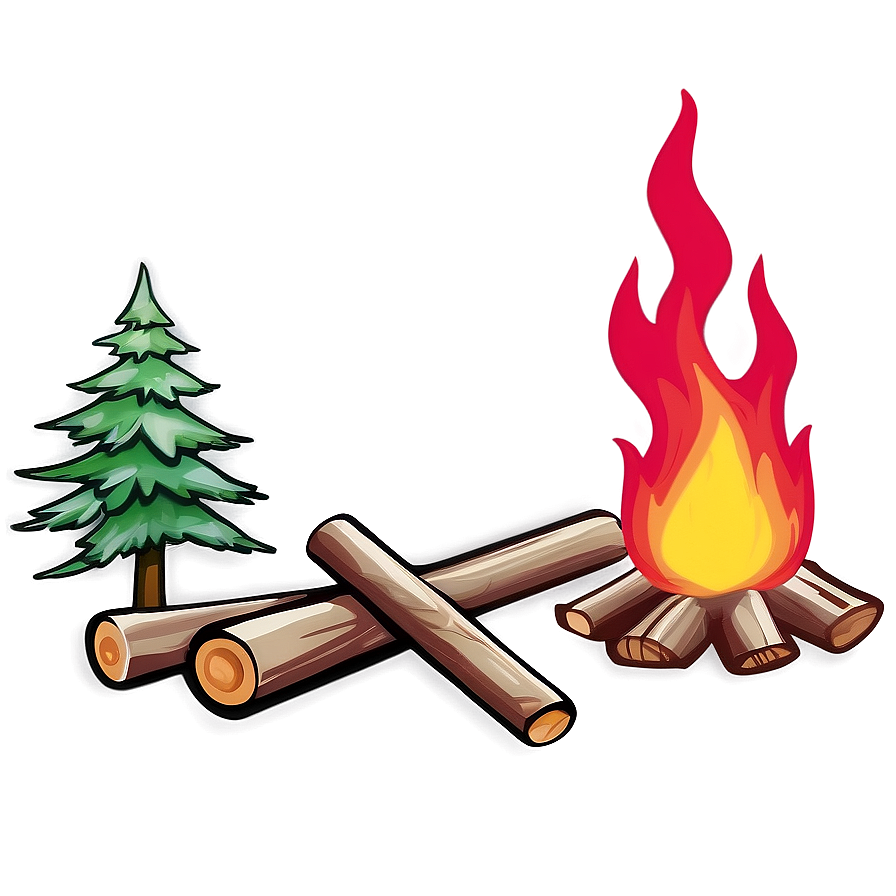 Campfire And Pine Trees Png 53