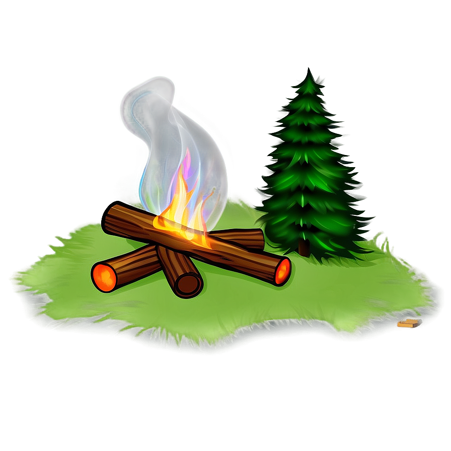 Campfire And Pine Trees Png 97